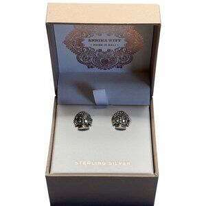 NIB Annika Witt Sterling Silver Bhudda Stud Earrings